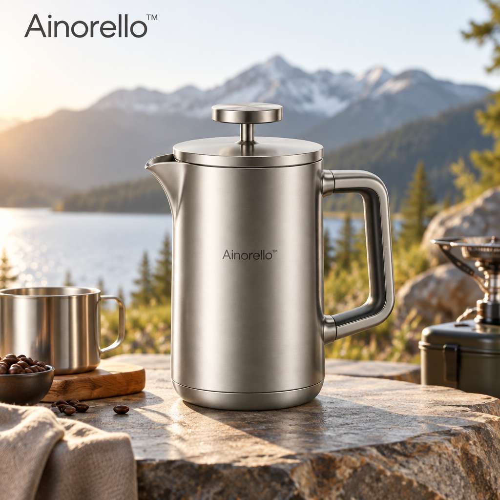 Ainorello™ Double-Wall Stainless Steel French Press lifestyle