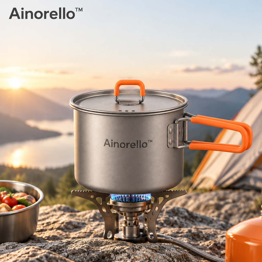 Ainorello™ Ultralight Titanium Camping Pot lifestyle