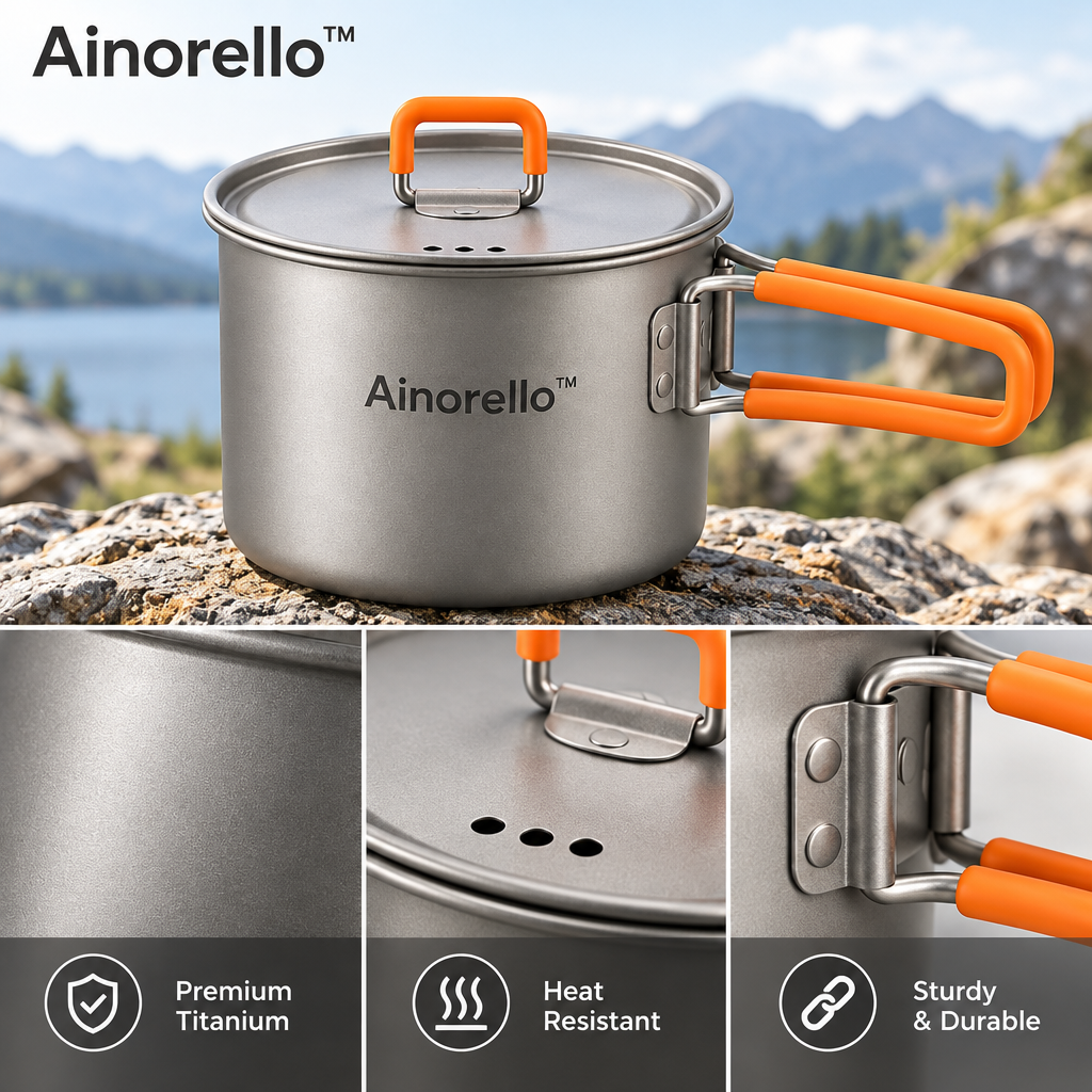Ainorello™ Ultralight Titanium Camping Pot materials