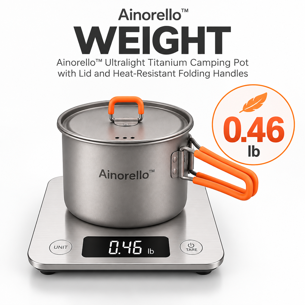 Ainorello™ Ultralight Titanium Camping Pot weight