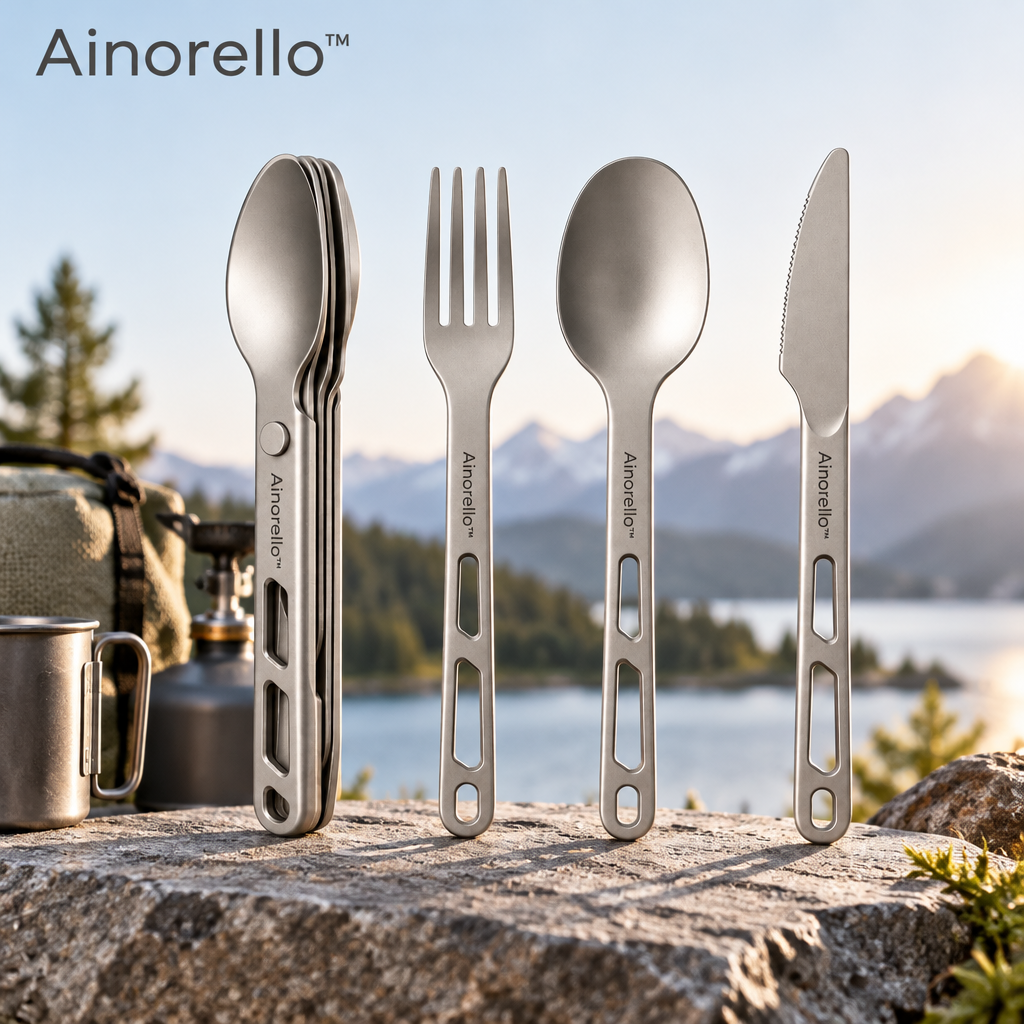 Ainorello™ Ultralight Camping Cutlery Set lifestyle