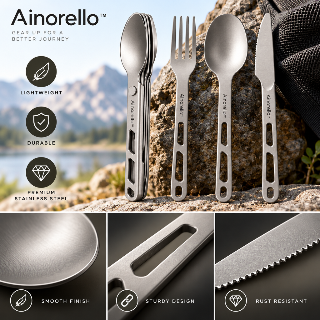 Ainorello™ Ultralight Camping Cutlery Set materials