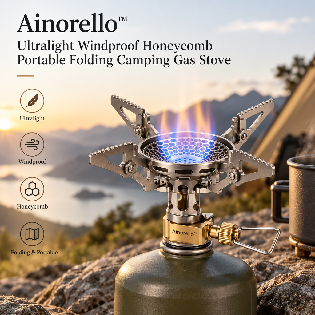 Ainorello™ Windproof Folding Camping Gas Stove brand hero