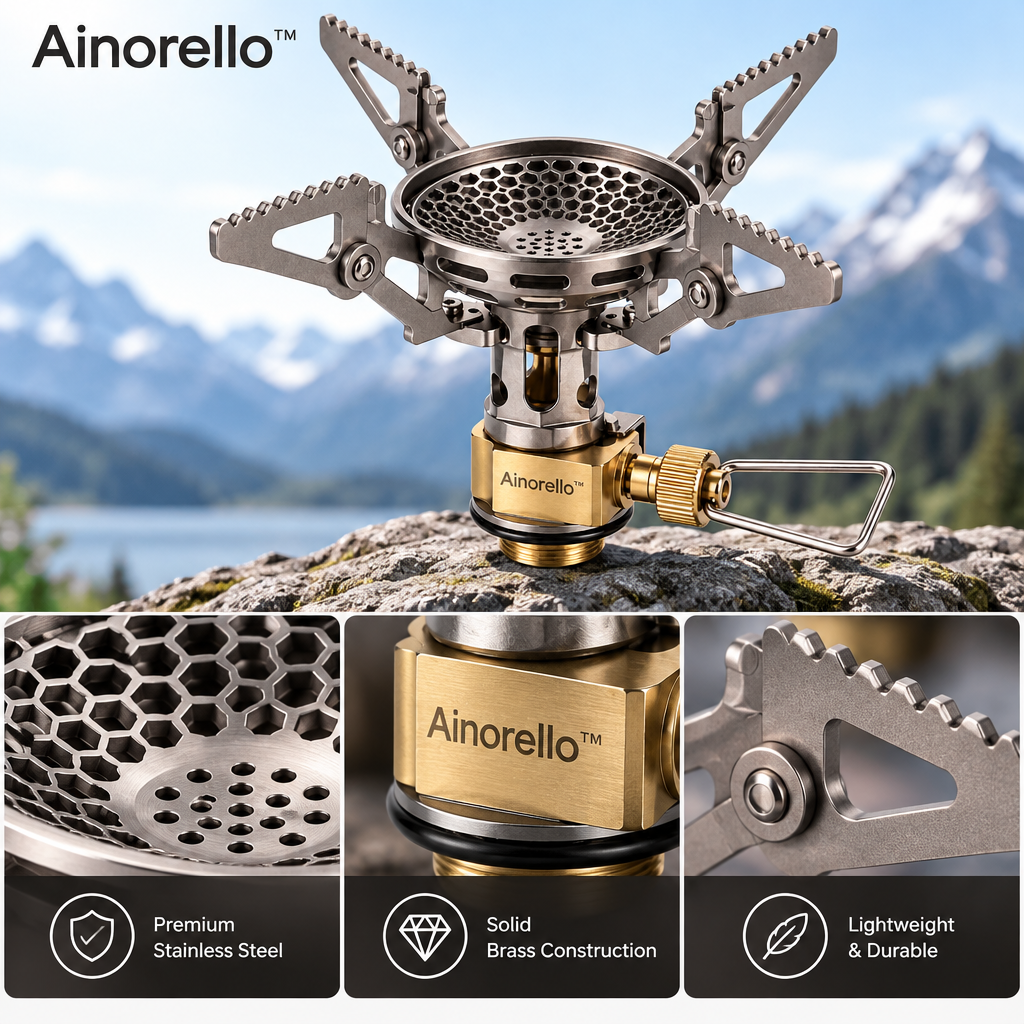 Ainorello™ Windproof Folding Camping Gas Stove materials