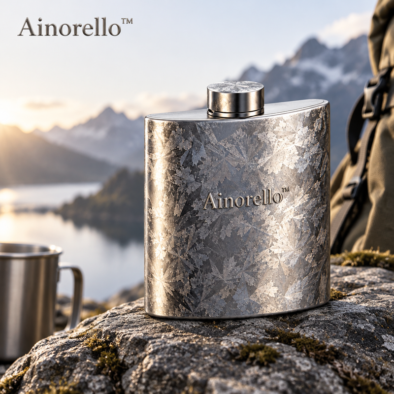 Ainorello™ Crystallized-Metal Pocket Hip Flask