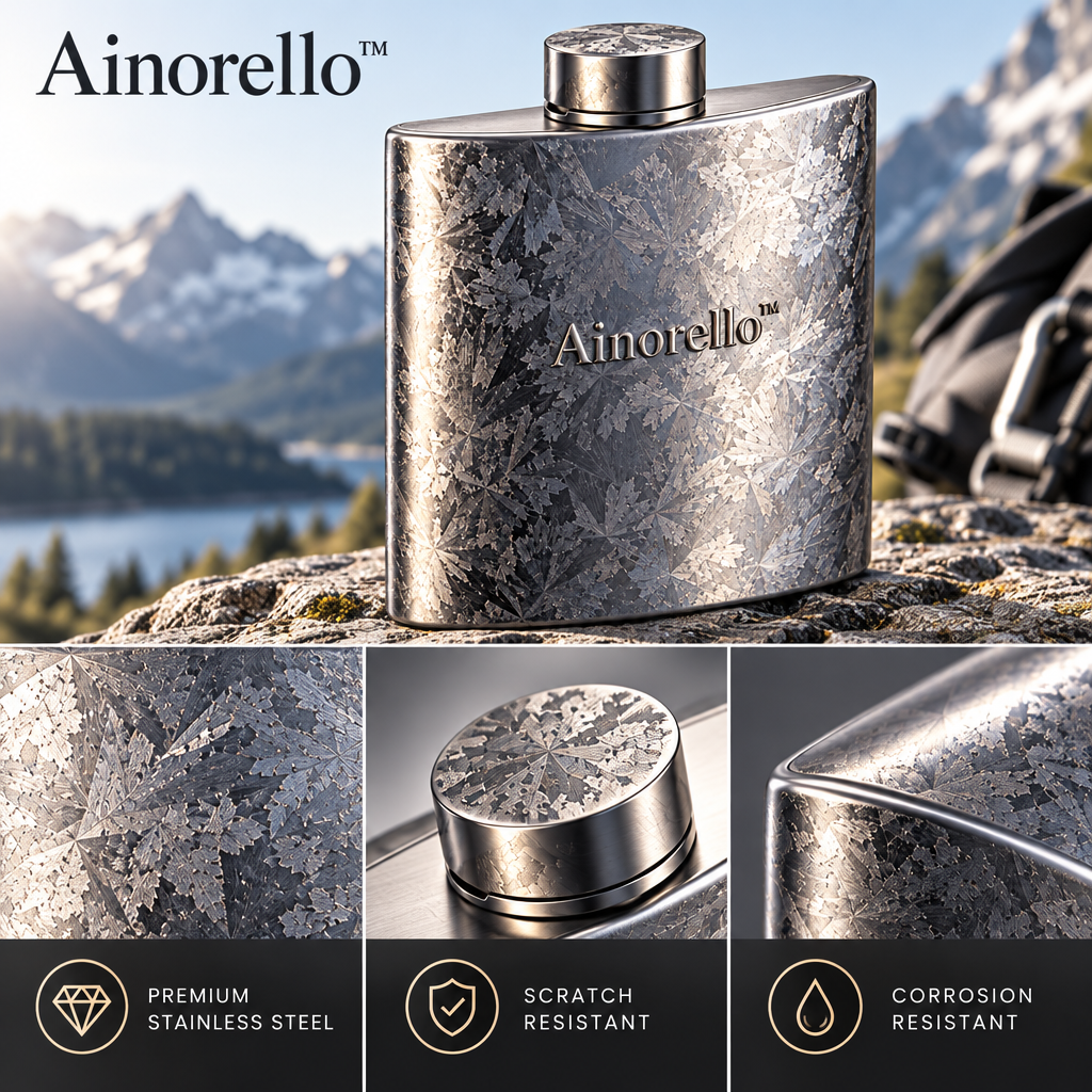 Ainorello™ Crystallized-Metal Pocket Hip Flask materials