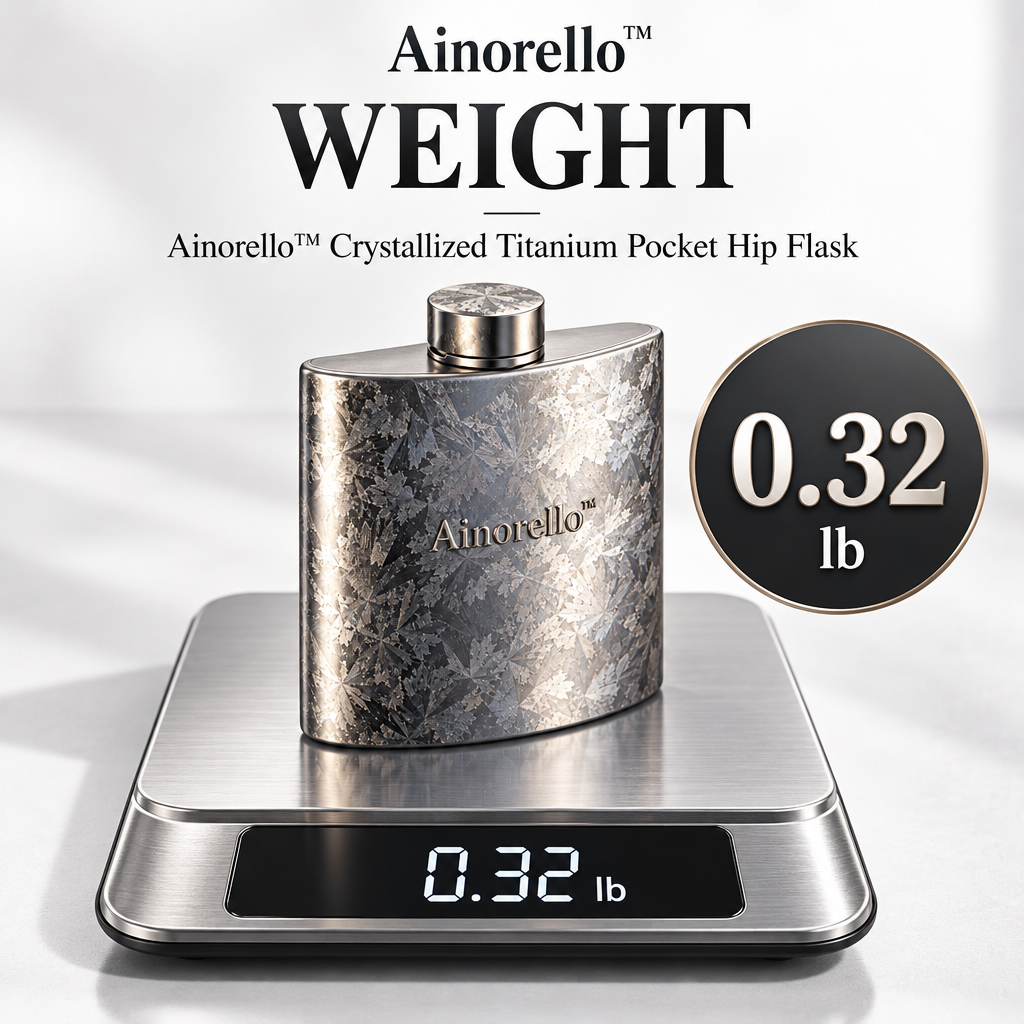 Ainorello™ Crystallized-Metal Pocket Hip Flask weight
