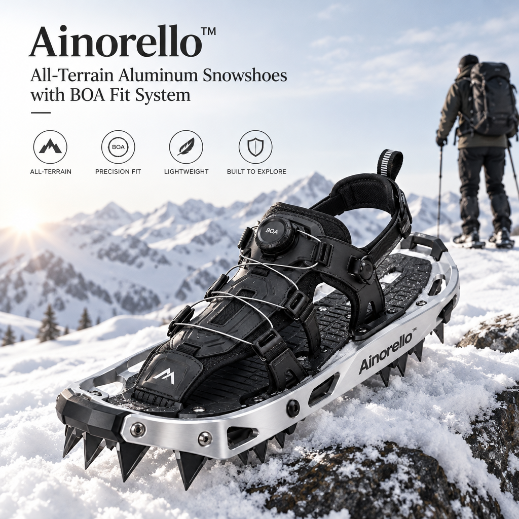 Ainorello™ All-Terrain Aluminum Snowshoes brand hero