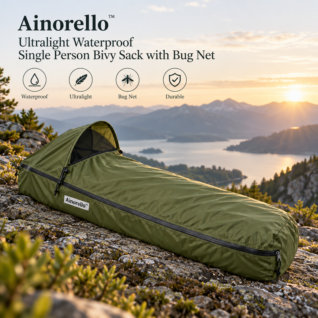 Ainorello™ Ultralight Single-Person Bivy with Bug Net brand hero