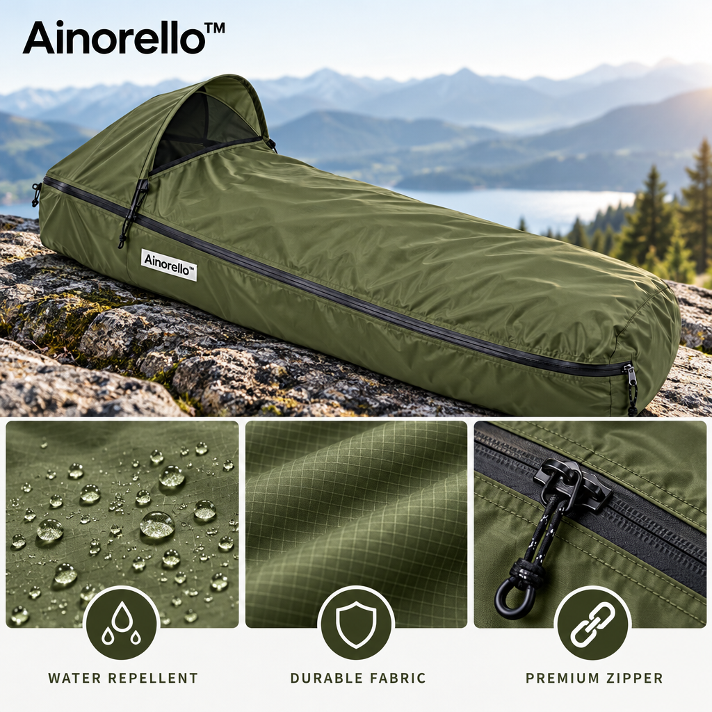 Ainorello™ Ultralight Single-Person Bivy with Bug Net materials