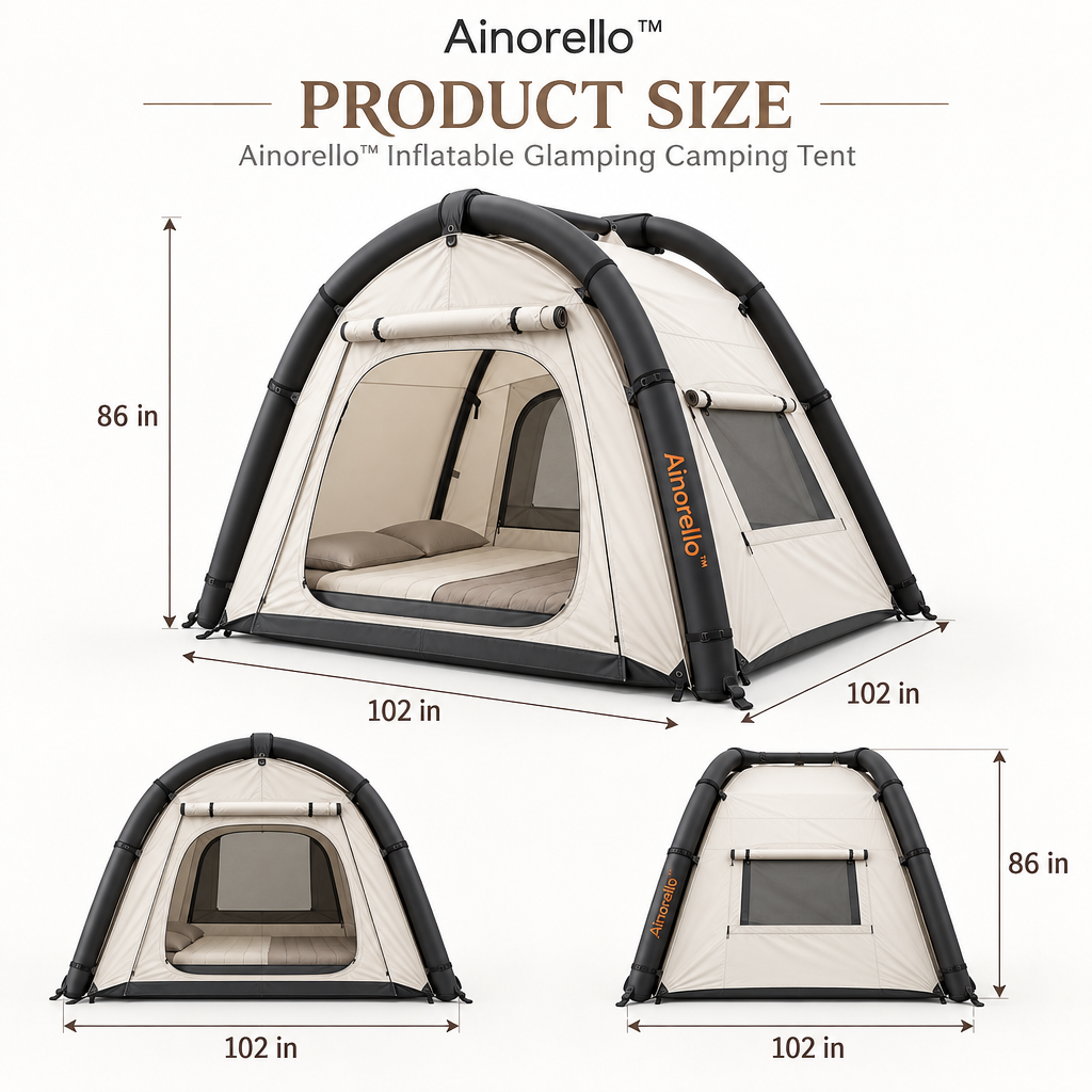 Ainorello™ Inflatable Glamping Camping Tent dimensions