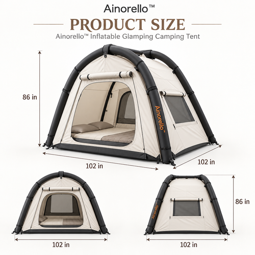 Ainorello™ Inflatable Glamping Camping Tent dimensions