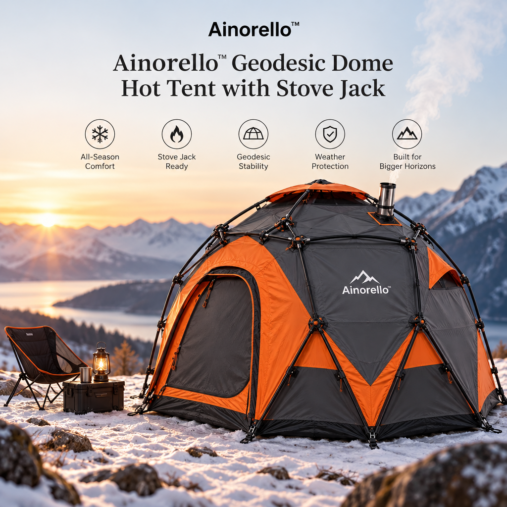 Ainorello™ Geodesic Dome Hot Tent with Stove Jack brand hero